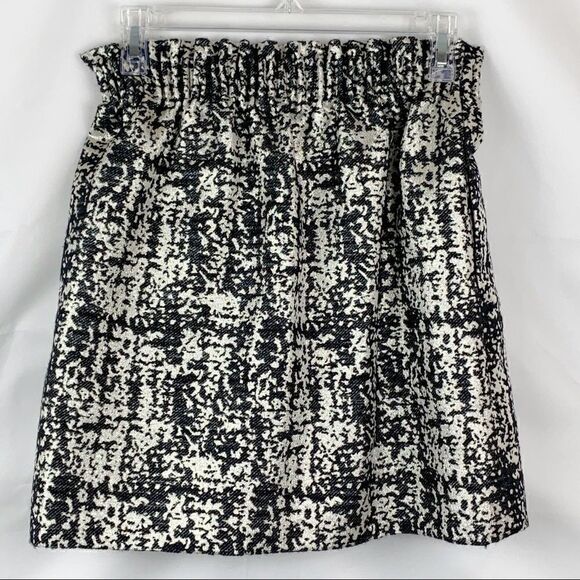J.Crew Factory Jacquard silver & black mini skirt - Picture 1 of 8
